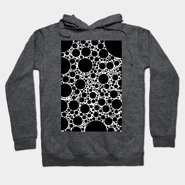 Bubble Polka Dots Black & White Pattern Design Hoodie by love-fi